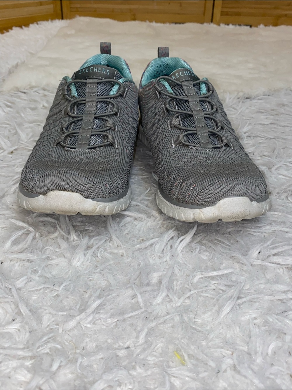 Sketchers memory foam Virtue gray slip on shoes tennis shoes womans size 7.5 - Picture 6 of 8